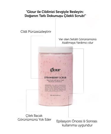 GLOUR Strawberry Scrub 500 ml / Revitalizing and Moisturizing Strawberry Extract Scrub