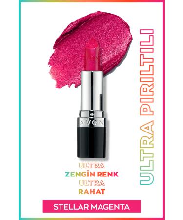 Avon Ultra Shimmer Shimmer Lipstick Stellar Magenta 2-Pack + Lovider Pocket Mirror - Buy Online on GoSupps.com