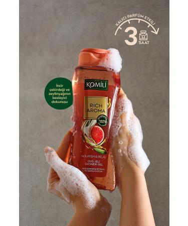 Komili Rich Aroma Nourish&Relax Shower Gel - Fig Seed&Olive Oil - Lasting Perfume Effect-500 ML - Buy Online on GoSupps.com
