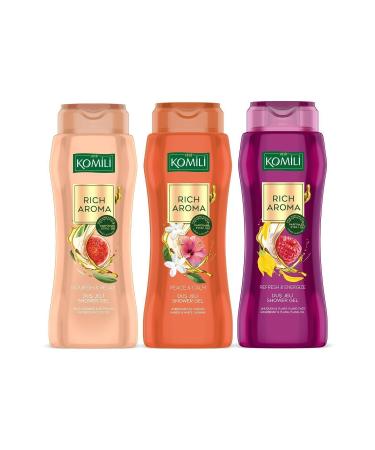 Komili Rich Aroma Long-Lasting Perfume Shower Gel Set - Vegan - 3 x 500 ML - Buy Online on GoSupps.com