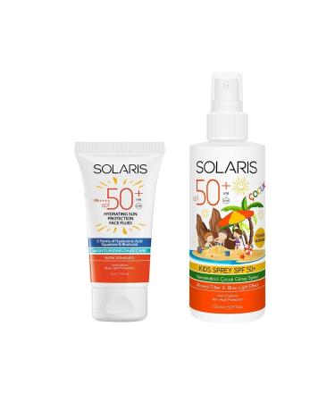 SOLARIS Sun Cream for All Skin Types Spf 50 (50 ML) and Children's Sun Cream Spray Spf 50 (150 ML)