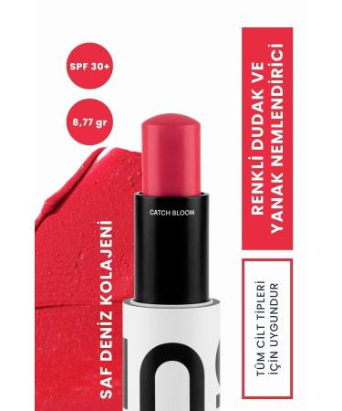 INO Cosmetic Catch Bloom Spf 30 Lip and Cheek Moisturizer - Peony - Pure Collagen - 8.77gr