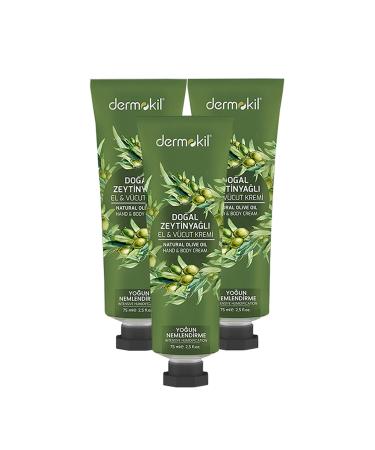 Dermokil Olive Oil Hand and Body Cream 75 Ml X 3 Pieces