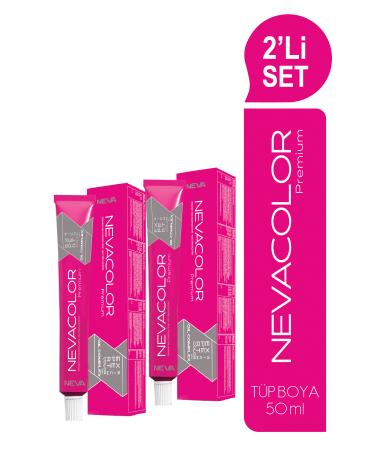 Nevacolor Premium 2-PIECE TUBE Permanent Cream Hair Dye (50ml x 2 pieces)