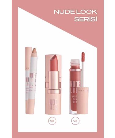 Golden Rose Nude Look 3-Piece Makeup Set - Lipstick - Lipgloss - Illuminating Pencil