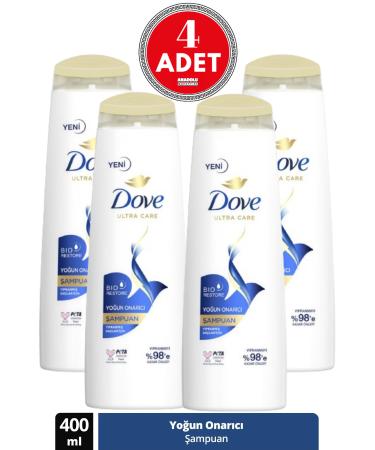 Dove Ultra Care Hair Care Shampoo Intensive Repair For Damaged Hair 400 Ml 4 Pieces