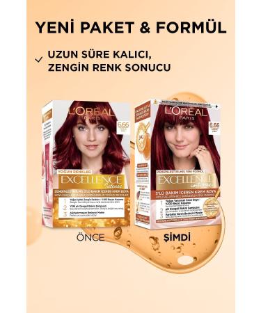 L'Oreal Paris Excellence Intense Hair Dye 6.66 Intense Red - Buy Online on GoSupps.com
