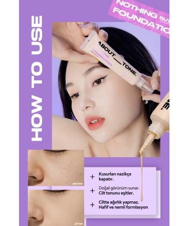 ABOUT TONE Natural Semi-Matte Look Foundation ABOUT TONE Nothing But Nude Foundation - Buy Online on GoSupps.com