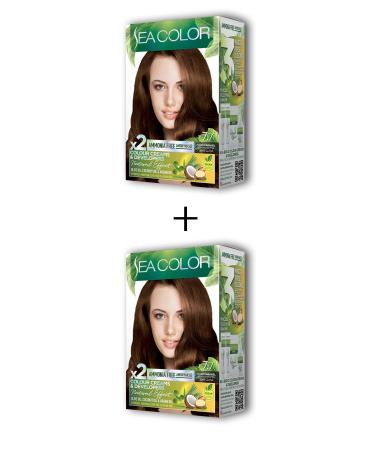 2x2 Tube Cream Hair Dye Set Dark Caramel No:7.7
