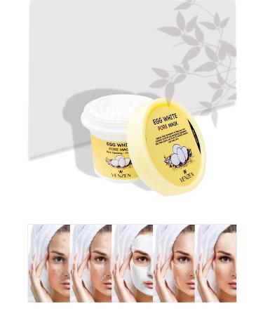 Venzen Egg White Mask-Exfoliating Blackhead Acne Cleansing Pore Tightening (125g) - Buy Online on GoSupps.com