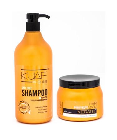 Kuaf Salt-Free Shampoo 1lt Keratin Hair Mask 500 ml