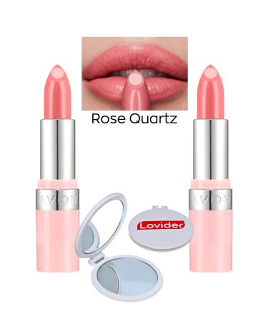 Avon Hydramatic Shimmer Lipstick - Rose Quartz 2 Pack + Pocket Mirror