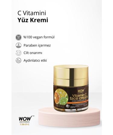 WOW Skin Science Vitamin C Face Cream - Natural Content - All Skin Types - Oil-free No Paraben Silicone Paint Mineral Oil 50ml - Buy Online on GoSupps.com