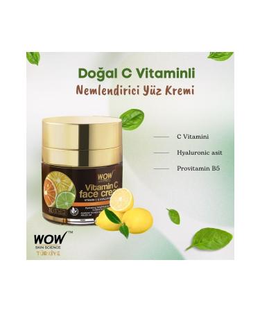 WOW Skin Science Vitamin C Face Cream - Natural Content - All Skin Types - Oil-free No Paraben Silicone Paint Mineral Oil 50ml - Buy Online on GoSupps.com
