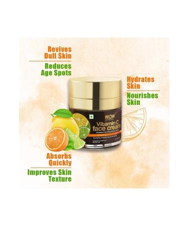 WOW Skin Science Vitamin C Face Cream - Natural Content - All Skin Types - Oil-free No Paraben Silicone Paint Mineral Oil 50ml - Buy Online on GoSupps.com