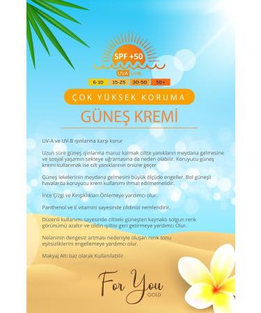 For You Gold Sun Cream Anti-Spot High Protection SPF50+ Factor 100 Ml Sun Cream - Buy Online on GoSupps.com