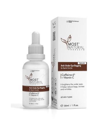 Most Natural Products Under Eye Bags Under Eye Brightener Anti-Blemish and Anti-Wrinkle Caffeine Serum 30 ml - Buy Online on GoSupps.com