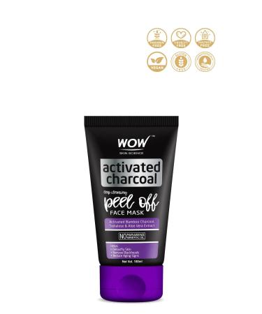 WOW Skin Science Activated Charcoal Peel-Off Mask for Blackheads/Pimples/Acne - Paraben-Free 100ml