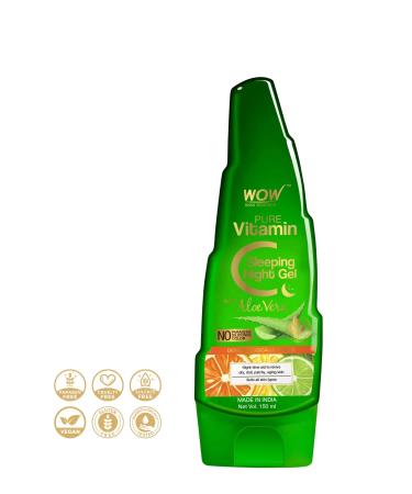 WOW Skin Science Aloe Vera Pure Vitamin C Sleeping Night Gel- 85 Natural Ingredients-Pigmentation Control Vitamin C 150ml