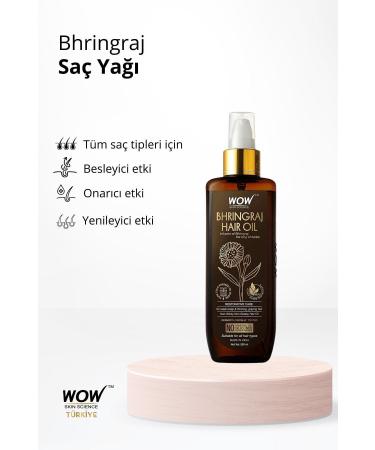 WOW Skin Science Bhringraj Hair Oil- 9 Natural Ingredients-Nourishing Repairing Regenerating 200ml - Buy Online on GoSupps.com