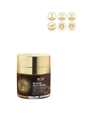 WOW Skin Science Retinol Skin Cream For All Skin Types - 25 Natural Ingredients - Suitable Under Make-up. Oil-Free 50ml