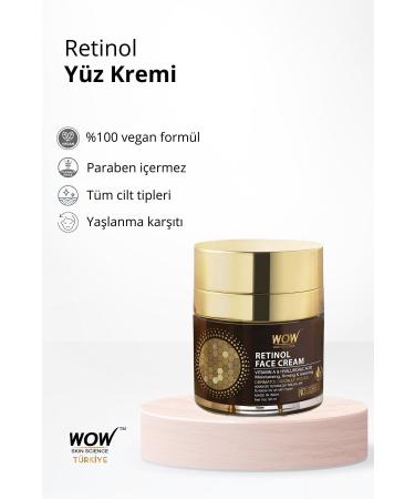WOW Skin Science Retinol Skin Cream For All Skin Types - 25 Natural Ingredients - Suitable Under Make-up. Oil-Free 50ml - Buy Online on GoSupps.com