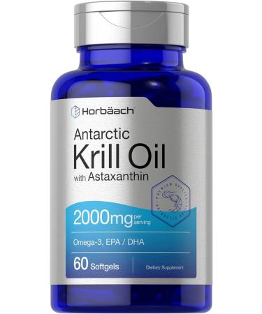 Horbaach Horb ach Antarctic Krill Oil 2000mg 60 Softgel Capsules Omega-3 EPA