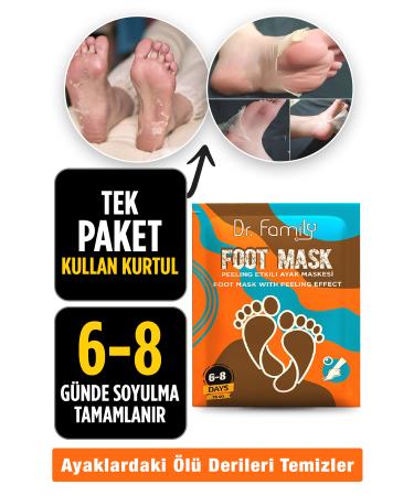 Dr Family Foot Peeling Mask - Peelable Exfoliating Foot Care Removes Odor and Calluses