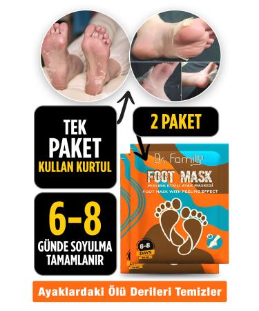 Dr Family Foot Peeling Mask - Peelable Exfoliating Foot Care Removes Odor and Calluses - X2