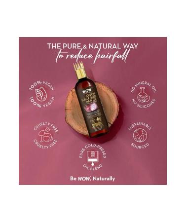 WOW Skin Science Red Onion Hair Oil- Contains 9 Natural-7 Cold Pressed Oils. Does not contain cooking oil100ml