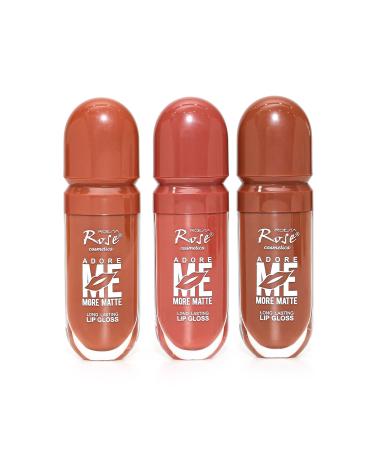 Cosha Beauty Rose Adore Me 3-Pack Matte Long-Lasting Lipstick Set