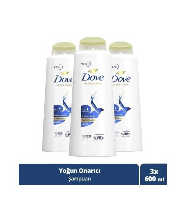 Dove Ultra Care Hair Care Shampoo Intensive Repair Damaged Hair 600 ml X3