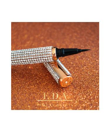 EDA LUXURY BEAUTY Ultra Thin Felt Tip Eyeliner Black Shiny Waterproof Liquid Eyeliner Vegan Eye Makeup Pen