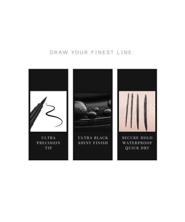 EDA LUXURY BEAUTY Ultra Thin Felt Tip Eyeliner Black Shiny Waterproof Liquid Eyeliner Vegan Eye Makeup Pen - Buy Online on GoSupps.com