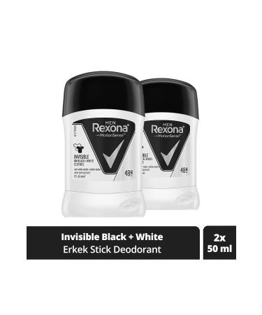 Rexona Men's Deodorant Stick Invisible Black White 50 ml