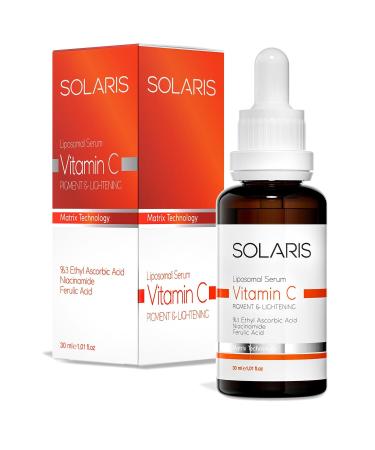SOLARIS Vitamin C Serum Anti-Stain for All Skin Types 30 ml (3% ETHYL ASCORBIC ACID AND NIACINAMIDE) - Buy Online on GoSupps.com