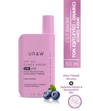 Uraw Pink Touch Blueberry (Anti-Aging and Tone-Equalizing Pink Based Sunscreen Cream)