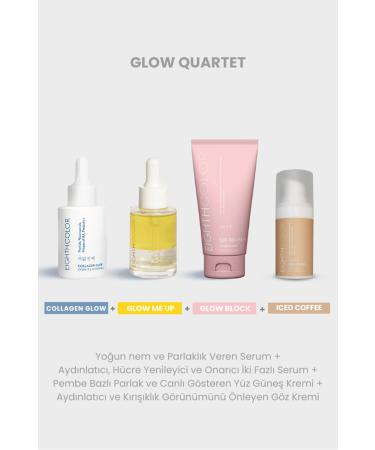 EIGHTH COLOR Glow Quartet: Collagen Glow 30ml Glow Me Up 30ml Glow Block 50ml Iced Cofee 15ml