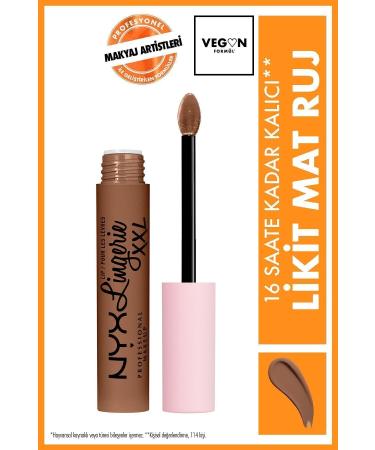 NYX Professional Makeup Lip Lingerie Xxl Mat Likit Ruj Hot Caramelo