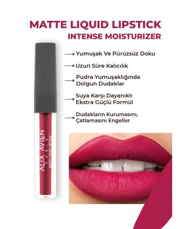 Alix Avien 515 Royal Cranberry Matte Finish Liquid Lipstick - Lasting Effect Up to 8 Hours - Matte Liquid Lipstick