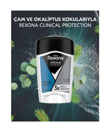 Rexona Clinical Protection Men's Stick Deodorant Clean Scent 3x Strong Protection 45 ml - Buy Online on GoSupps.com