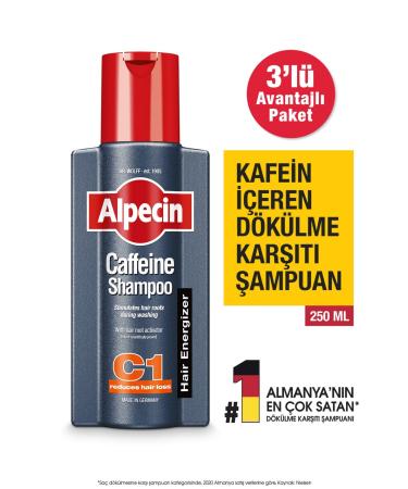 Alpecin C1 - Caffeinated Anti-Hair Loss Shampoo X3
