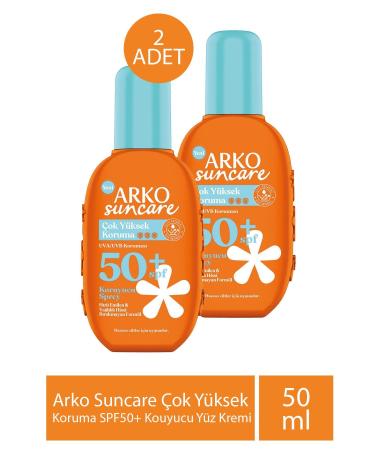 Arko Suncare Very High Protection SPF50+ Protective Spray Cream 200 ml 2 Pieces