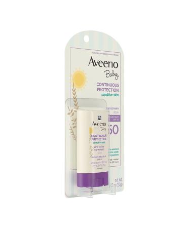 Aveeno Baby Continuous Protection Sensitive Skin Mineral Sunscreen Stick for Face with Broad Spectrum SPF 50