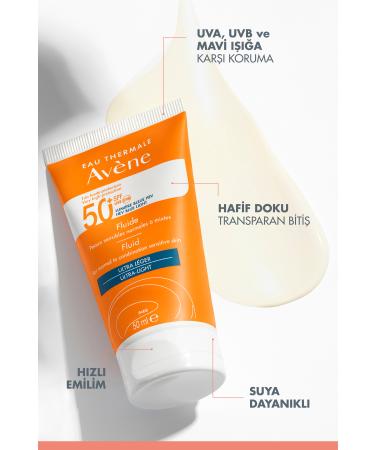 Avene Fluide SPF 50+ High Protection Sunscreen for Normal or Combination Skin 50 ml x2 DKUr n354 - Buy Online on GoSupps.com