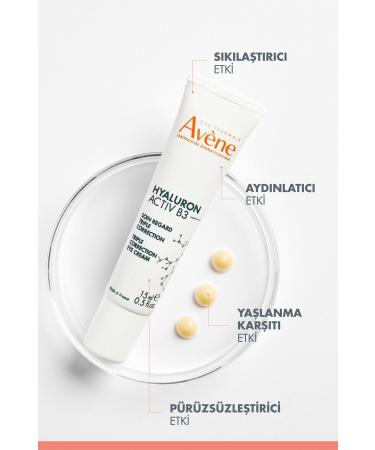 Avene Hyaluron Activ B3 Triple Effect Eye Contour Care Cream with Hyaluronic Acid and Niacinamide 15ml - Buy Online on GoSupps.com