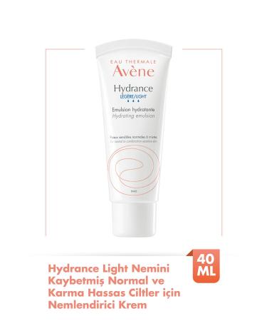 Avene Hydrance LIGHT Moisturizing Cream for Dehydrated Normal and Sensitive Skin 40 ml