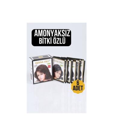 AYKAN Black Ammonia-Free Plant Extract 6 Pack Hair Henna - AYK1543-3585
