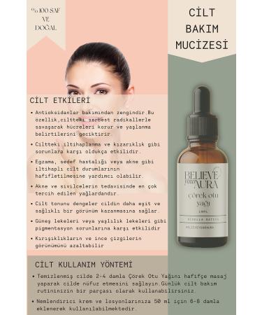 Believe Your Aura Black Cumin Oil - 0 Pure and Natural Skin and Hair Care Oil - Black Cumin Seed Oil - 10 ml - Buy Online on GoSupps.com