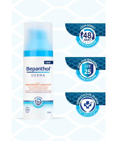 Bepanthol Derma Moisturizing & Nourishing Spf 25 Daily Face Care Cream 50ml Derma Intensive Moisturizing Night Cream - Buy Online on GoSupps.com